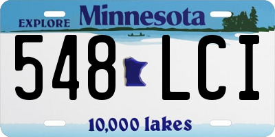MN license plate 548LCI