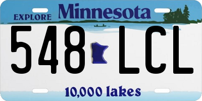 MN license plate 548LCL
