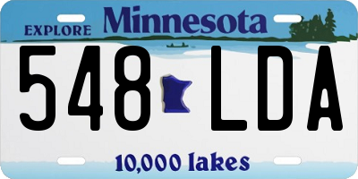 MN license plate 548LDA