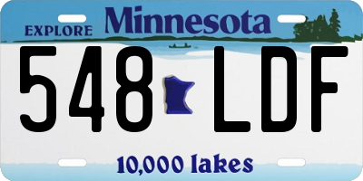 MN license plate 548LDF