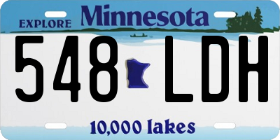 MN license plate 548LDH