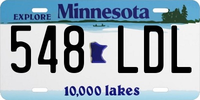 MN license plate 548LDL