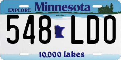 MN license plate 548LDO