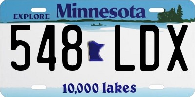 MN license plate 548LDX