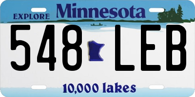 MN license plate 548LEB