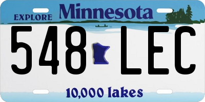 MN license plate 548LEC