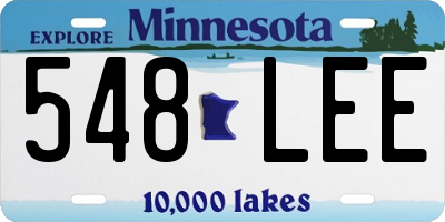 MN license plate 548LEE