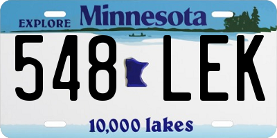 MN license plate 548LEK