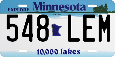 MN license plate 548LEM