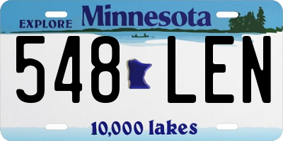 MN license plate 548LEN
