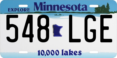 MN license plate 548LGE