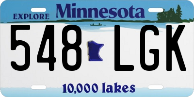 MN license plate 548LGK