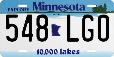 MN license plate 548LGO