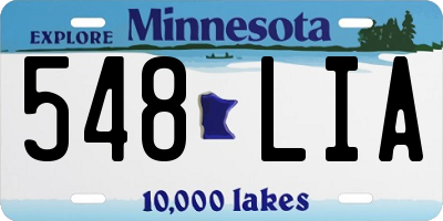 MN license plate 548LIA