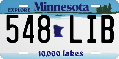 MN license plate 548LIB