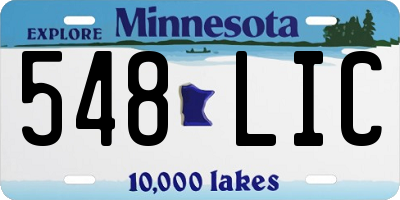 MN license plate 548LIC