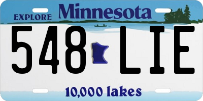 MN license plate 548LIE
