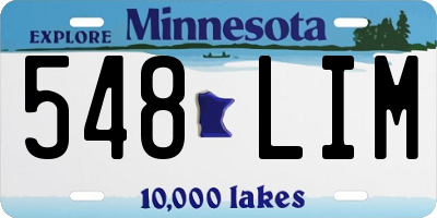 MN license plate 548LIM