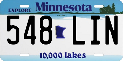 MN license plate 548LIN