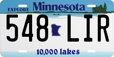 MN license plate 548LIR