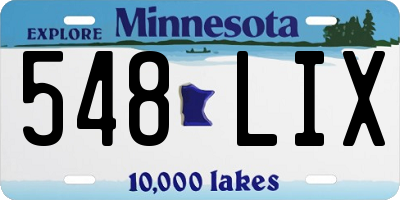 MN license plate 548LIX