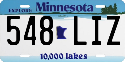 MN license plate 548LIZ