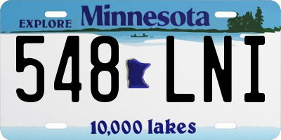 MN license plate 548LNI