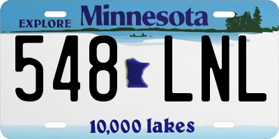 MN license plate 548LNL