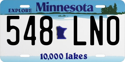 MN license plate 548LNO
