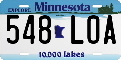 MN license plate 548LOA