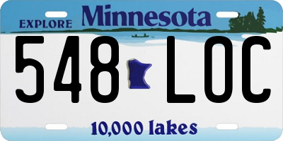 MN license plate 548LOC