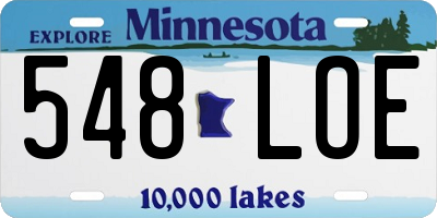MN license plate 548LOE