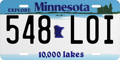 MN license plate 548LOI