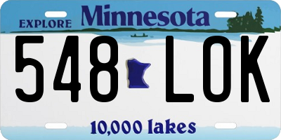 MN license plate 548LOK