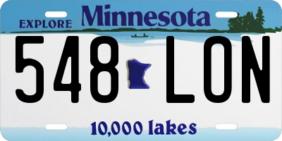 MN license plate 548LON