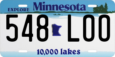 MN license plate 548LOO