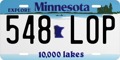 MN license plate 548LOP