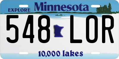 MN license plate 548LOR