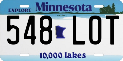 MN license plate 548LOT