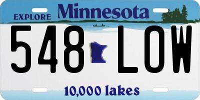 MN license plate 548LOW