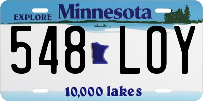 MN license plate 548LOY