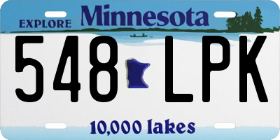 MN license plate 548LPK