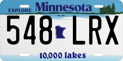 MN license plate 548LRX