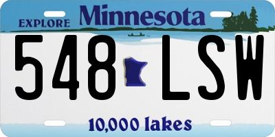 MN license plate 548LSW
