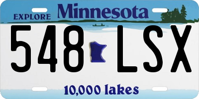 MN license plate 548LSX