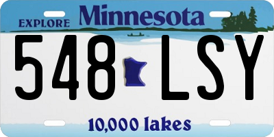 MN license plate 548LSY