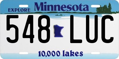 MN license plate 548LUC