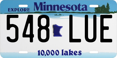 MN license plate 548LUE