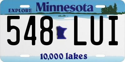 MN license plate 548LUI