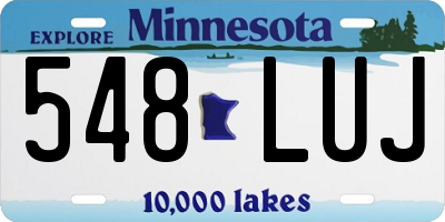 MN license plate 548LUJ